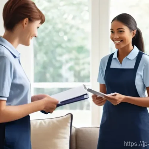 생활가사도우미로 성공한 사람들의 인터뷰 - **Prompt 1: Building Trust and Communication during Initial Consultation**
    A warm, inviting indo...